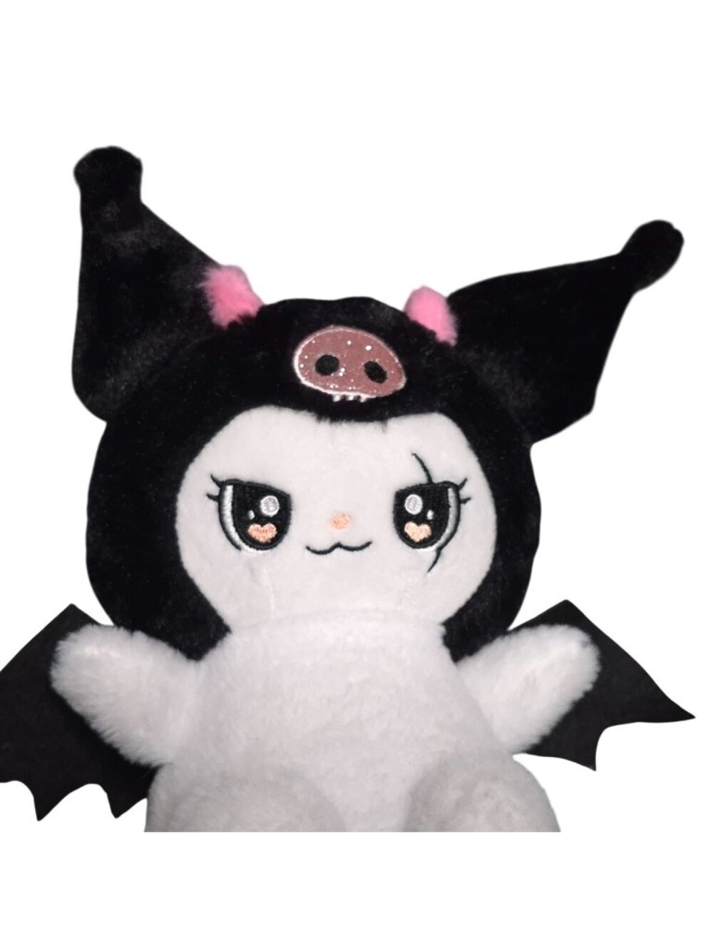 Kuromi Bat Plush Doll 9 inch Soft White Black Stuffed Toy By Lissidoll